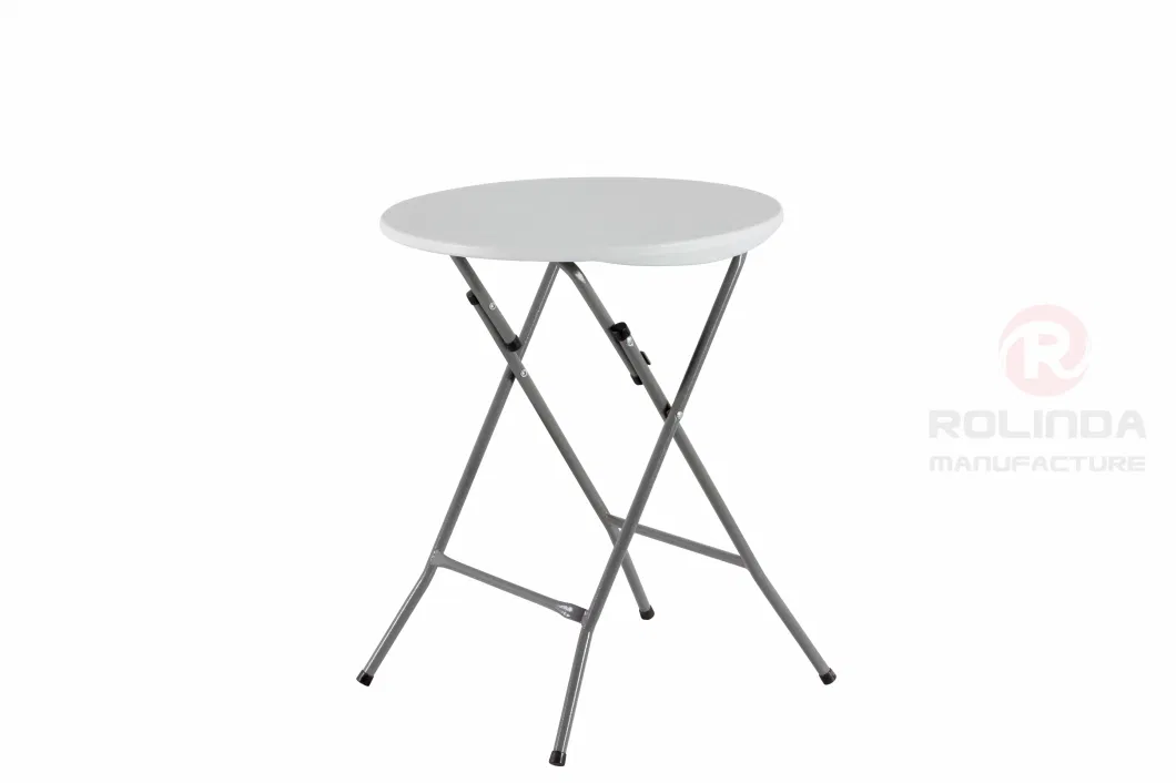 Plastic Panel with Metal Holder Folding Round Table