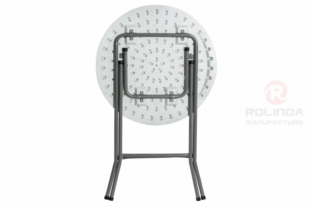 Plastic Panel with Metal Holder Folding Round Table