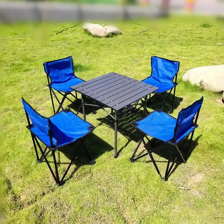 Polar Everest Outdoor Furniture Folding Camping Tables with 4 Chairs Set