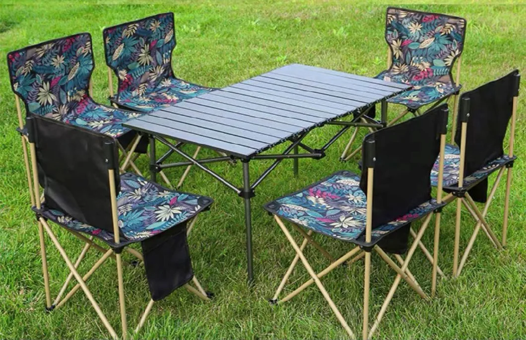 Outdoor Aluminum Portable Garden Dining Tables Foldable Storage Folding Collapsible Camping Camp Picnic Table and Chairs Set