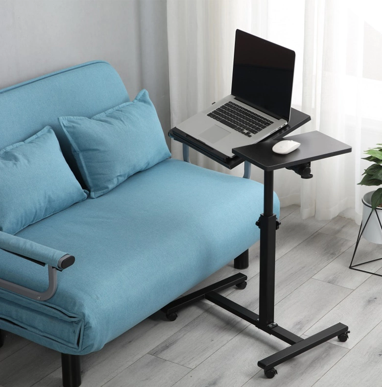 Portable Metal Folding Laptop Notebook Sofa Bed Desk Trolley Computer Desktop Folding Adjustable Height Laptop Stand Roll Table