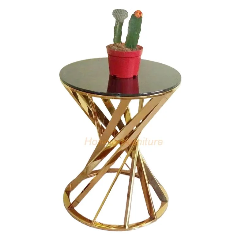 Round Side Table Cake Table Folding Event Coffee Tables Centerpieces LED Light for Stage