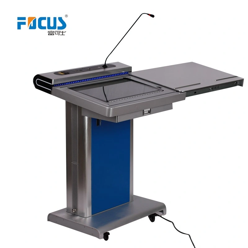 One Stop Smart Classroom Solution with Digital Podium, Folding Table and Chair and Laptop Charging Cart