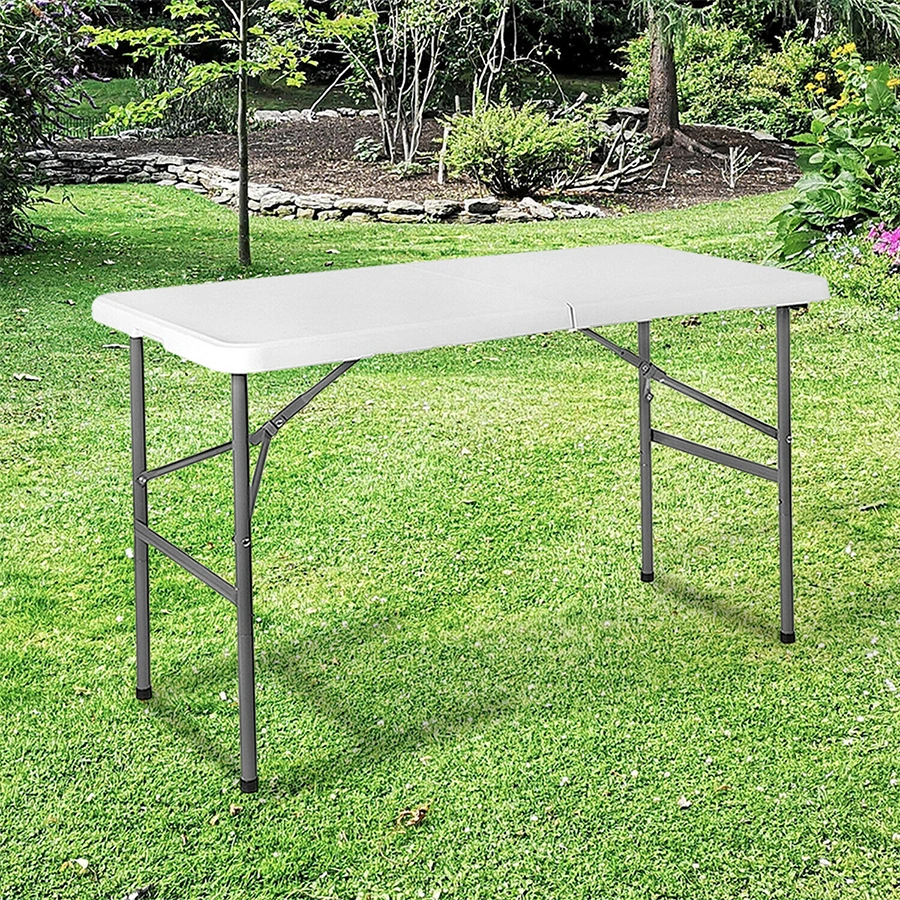 Cheap 4FT Outdoor Camping White Plastic Folding Table for Dining