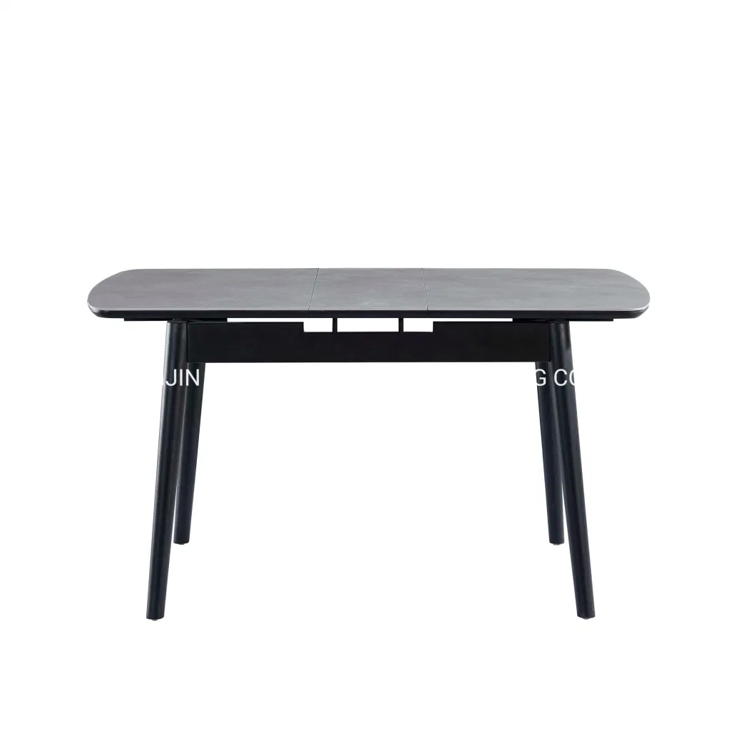 Modern Length Adjustable Folding Square Tempered Glass Dining Room Table