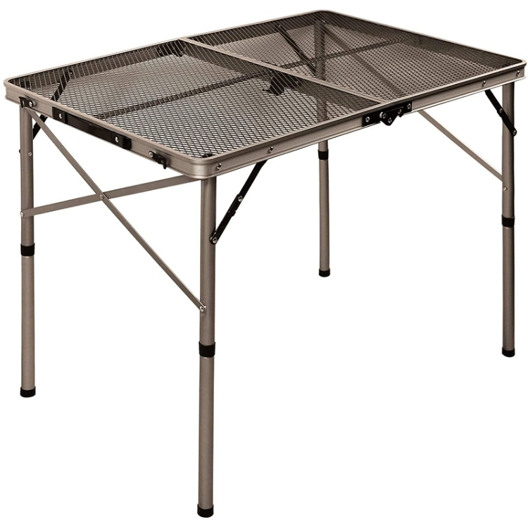 Folding Portable Grill Table for Camping, Lightweight Aluminum Metal Grill Stand Table for Outside Cooking Outdoor