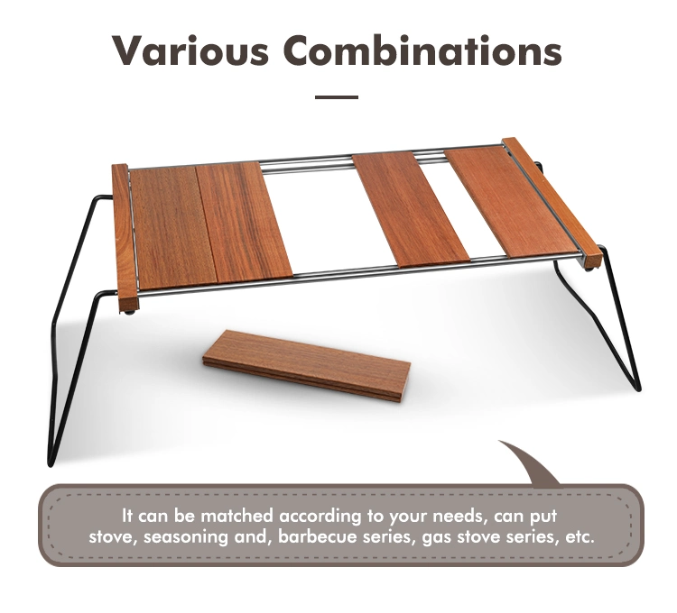 Portable BBQ Igt Camping Table Camping Wooden Folding Table