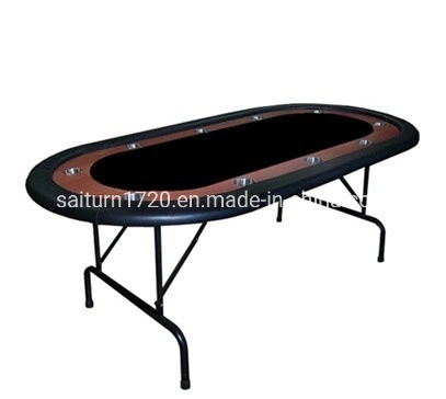 10 Person Oval Folding Poker Table with Iron Leg