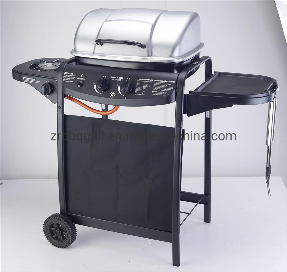 2 Burner Gas BBQ Grill Folding Side Table