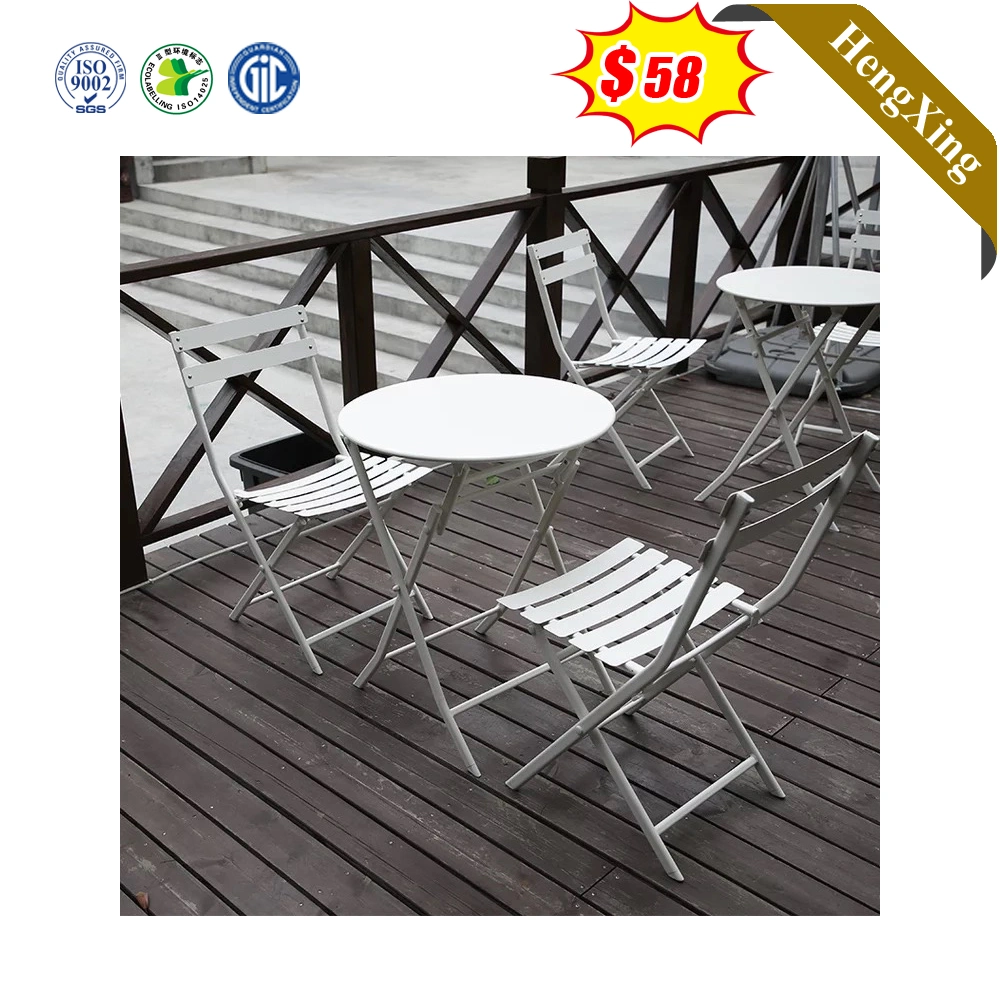 Factory Price Metal Dining Room Furniture Folded Dining Table with Chair