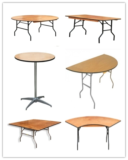 48&prime;&prime; Banquet Round Wood Folding Table