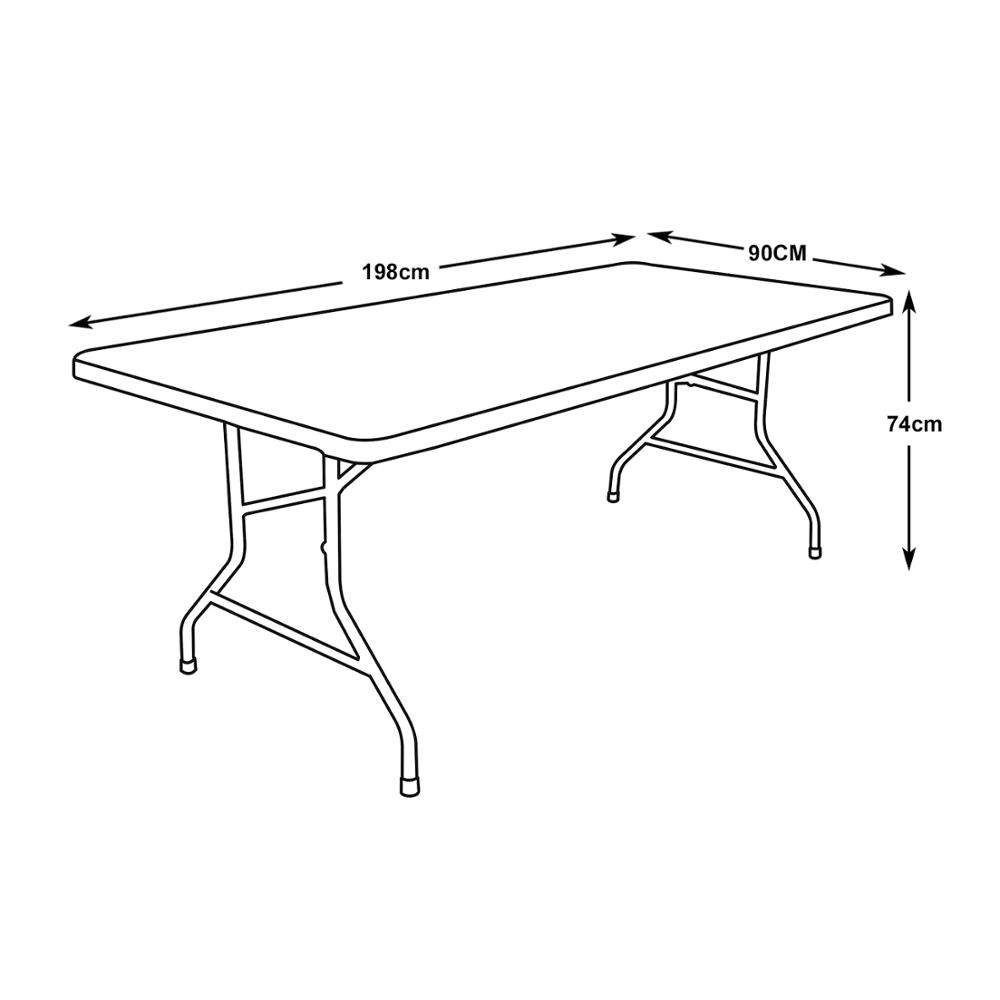 200cm Plastic Top Metal Feet Folding Table for Indoor and Outdoor Party Events