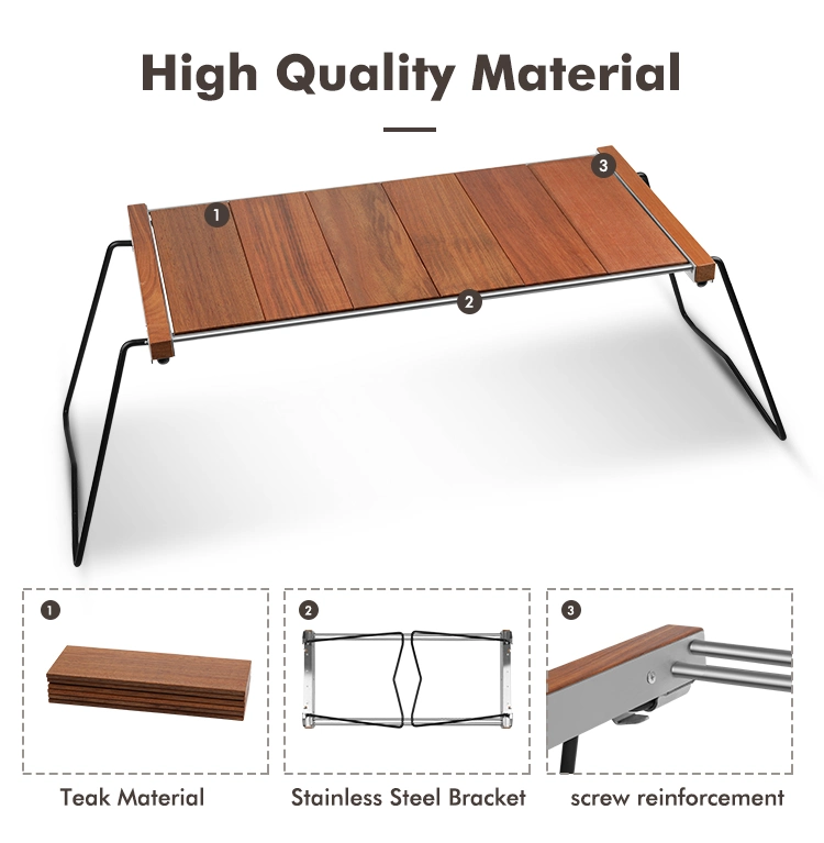 Portable BBQ Igt Camping Table Camping Wooden Folding Table