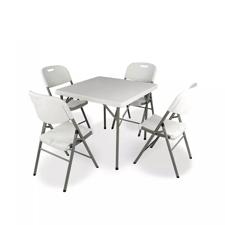 86cm Wholesale Cheap Heavy Duty Outdoor Poker White HDPE Small Folding Plastic Square Table