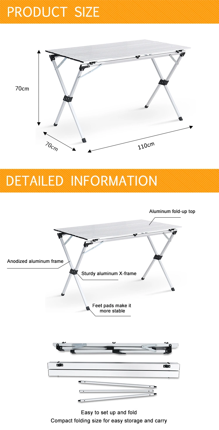 Customized Beach Lightweight Portable Outdoor Aluminum Folding Camping Table