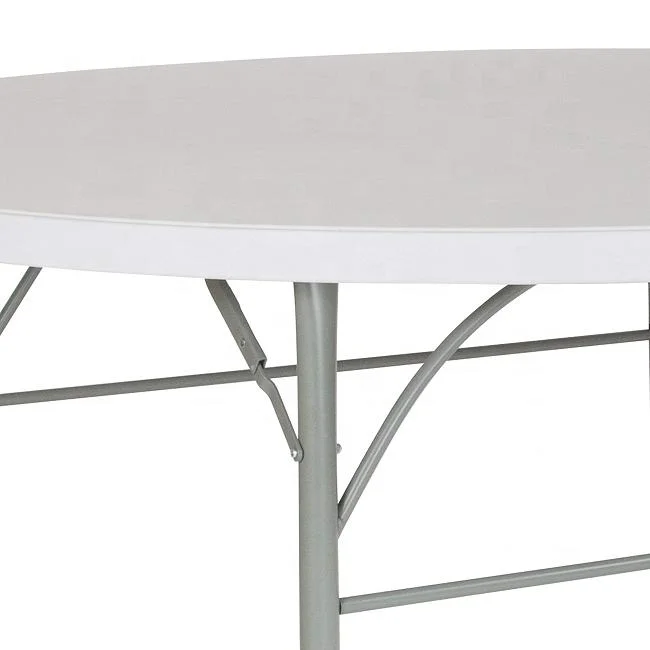 Portable 5 FT 60 Inch Outdoor Dinner Camping White Round Folding Table