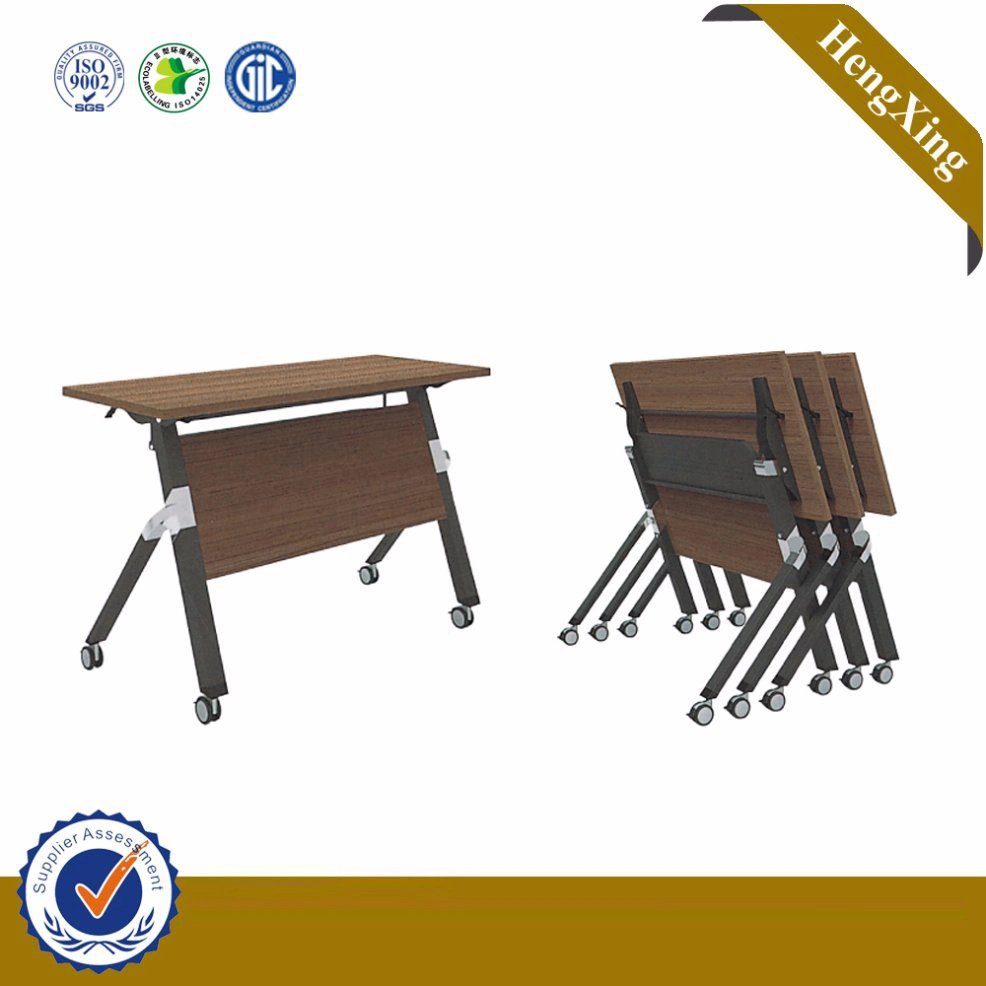 Modern Wooden Top Metal Structure School Office Training Folding Table