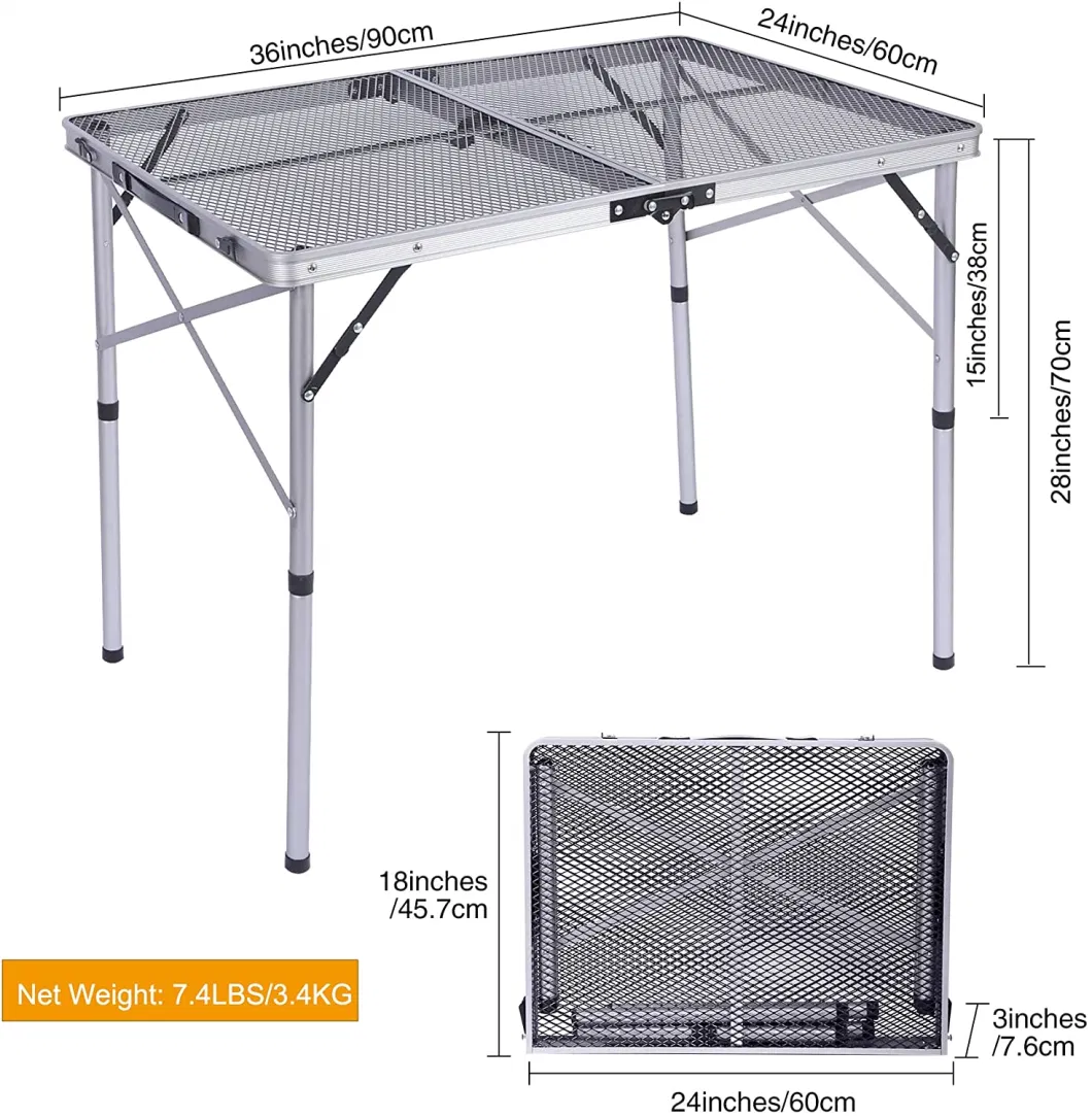 Amazon Top Seller Over Fire Grill Foldable Picnic Table BBQ Camping Picnic Folding Table for Outdoor Activity