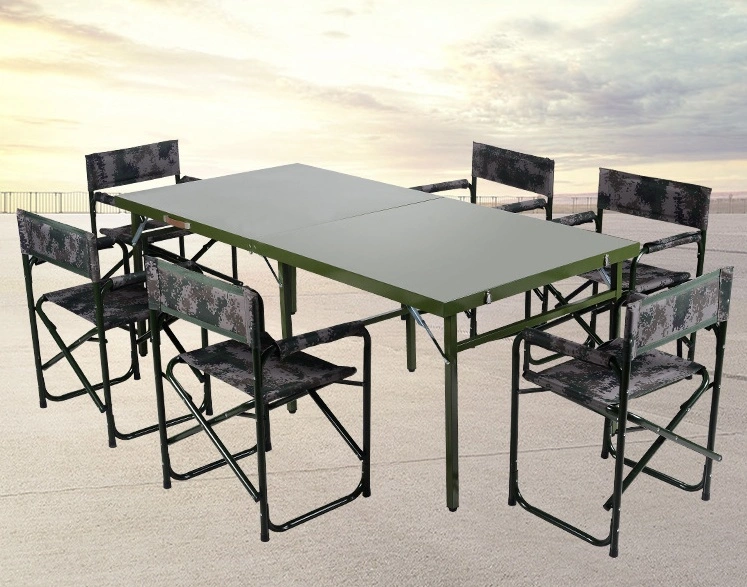 Outdoor Folding Table with Chair for Army Style