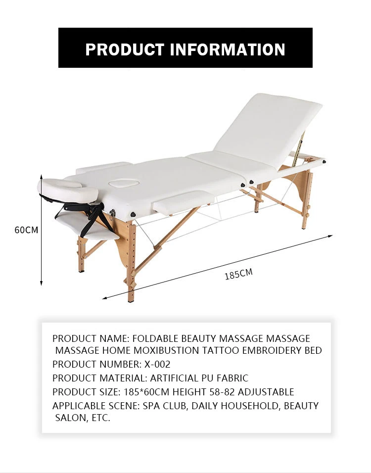 New Factory Custom Cheap Black Folding Lightweight Massage Bed Portable Massage Table