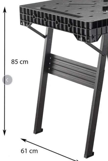 Portable Workbench, Folding Carpenter Saw Table with Adjustable Clamps - Easy to Transport with Heavy-Duty Steel Frame