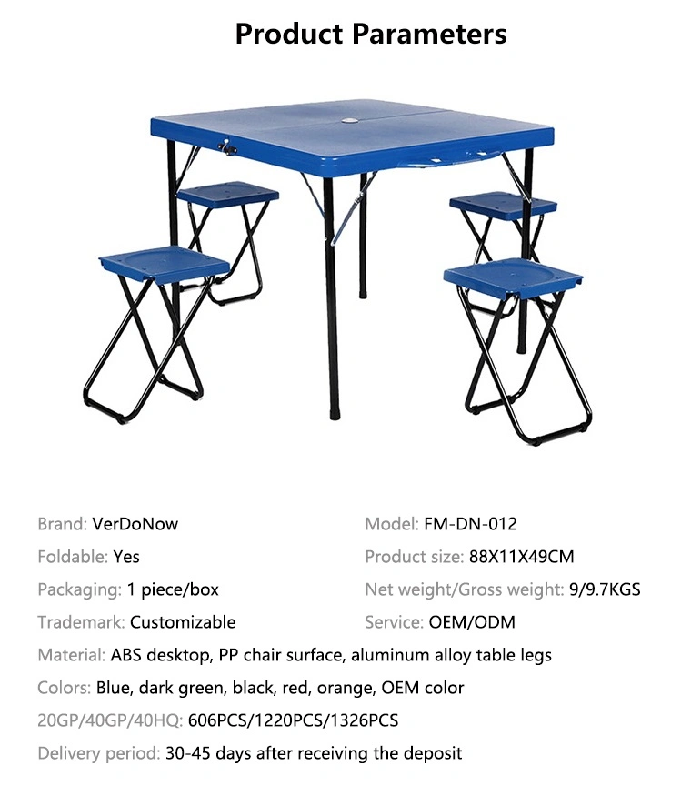 Outdoor Plastic Folding Table 4 Foot Portable