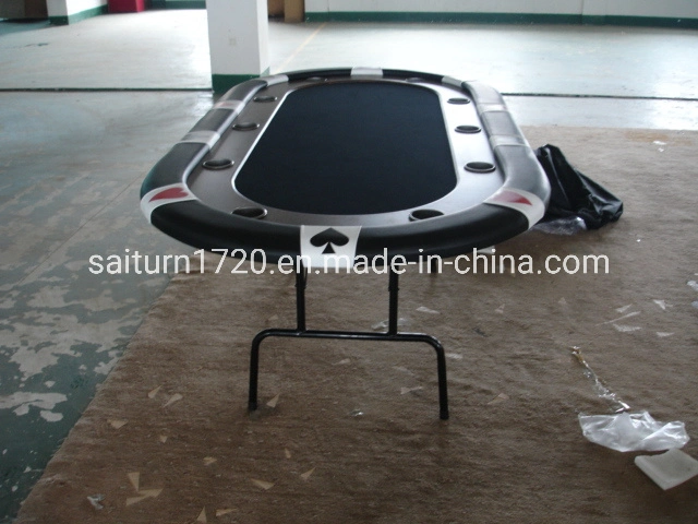 10 Person Oval Folding Poker Table with Iron Leg