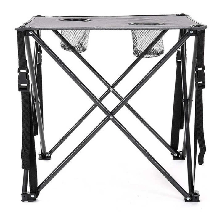 Outdoor Heavy Duty Portable Folding with 2 Cup Holders Camping Picnic Lightweight Square Side Table