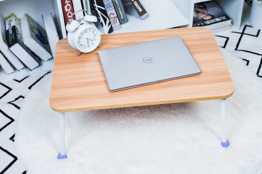 Computer Desk Mini Wooden Multifunctional Portable Folding Laptop Table for Bed with Handle