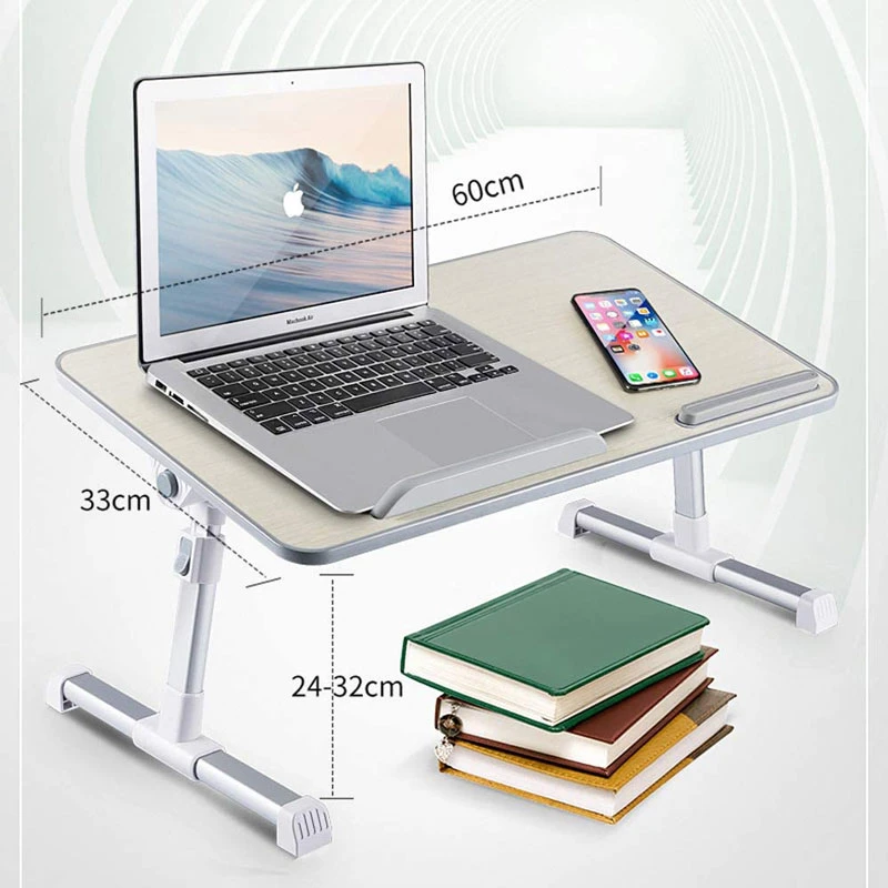 Modern Portable Adjustable Computer Table Folding Light Weight Metal Study Reading Stand Table for Bedroom