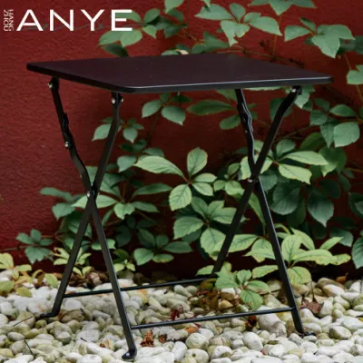  Nero piccolo metallo Mobili manutenzione libero leggero portatile Folding Garden Tavola laterale