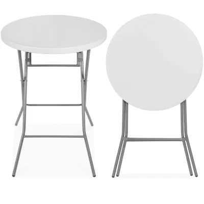  Olandese 32 pollici bianco HDPE pieghevole plastica rotonda cocktail bar tavolo Per matrimoni