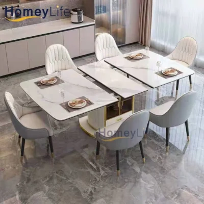Semplice nordic economici Sala da pranzo tavolo in marmo Design rettangolare sinterizzato Mobili in pietra pieghevoli tavolo e sedie