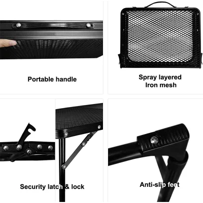 Camping piccolo pieghevole portatile pieghevole regolabile picnic barbecue tavolo da spiaggia