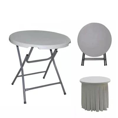  D. 80 cm popolare tavolo pieghevole in plastica bianca per esterni tavolo alto Bar cocktail tavolo pieghevole per feste