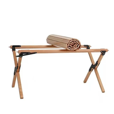  Aveco Solid Wood stabile rotolante pieghevole Rectangle Egg Roll per esterni Tavolo da picnic da banco portatile per uso domestico