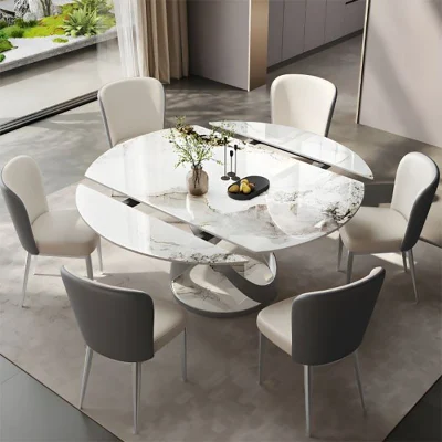 Tavolo da pranzo rotondo e allungabile, piano del tavolo da pranzo in marmo, di alta qualità Tavoli pieghevoli