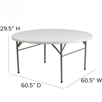 Design moderno 153 plastica circolare tavolo pieghevole 5 piedi Per banchetti di nozze