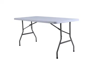 Alta qualità, CIRCA 1,6 METRI, CIRCA 1,8 METRI, cucina all&prime;aperto, colore bianco pieno Tavolo rettangolare pieghevole in plastica per campeggio