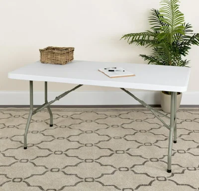 All&prime;ingrosso 6 PIEDI Camping Dining esterno rettangolare plastica Bianco tavolo pieghevole