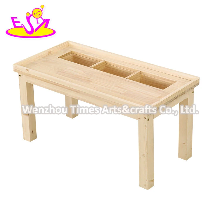 Customize Children Wooden DIY Building Blocks Toy Table with Storage W08g291