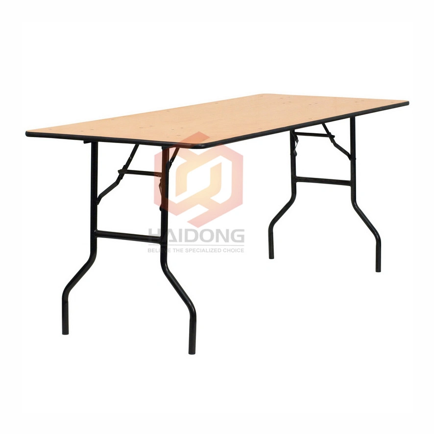 Factory Price Rectangular Foldable Plywood Folding Dining Tables for Wedding Event