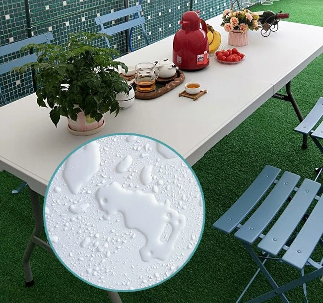 Dining Outdoor Commercial Furniture Table Foldable Plastic Steel 6FT Long Table