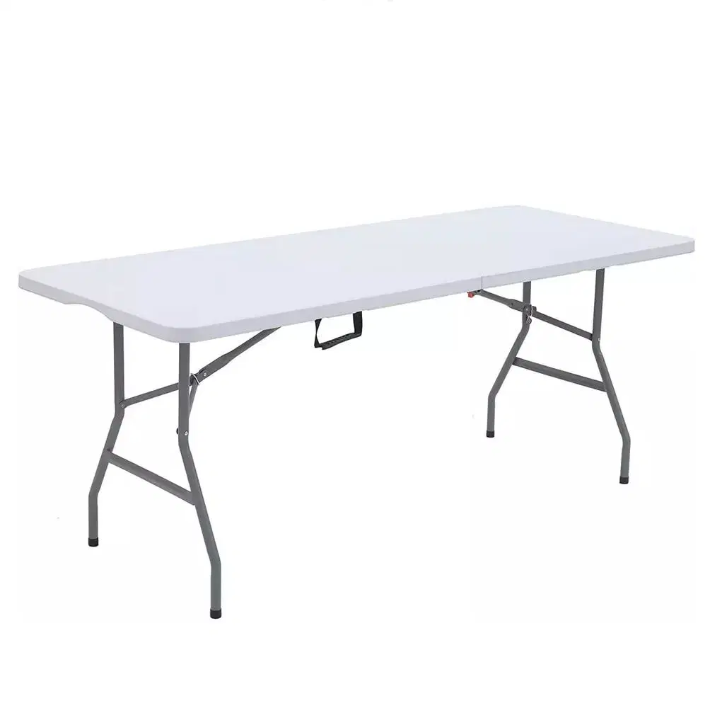 6FT Plastic Folding Table Easy Carrying Rectangle Portable Mesas Plegables