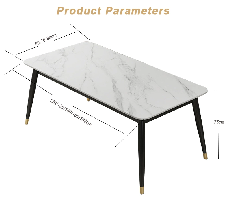 High Quality New Design Luxury Dining Foldable Sintered Stone Ceramic Marble Top Sintered Stone Dining Table Coffee Table for Home Restaurant Kitchen