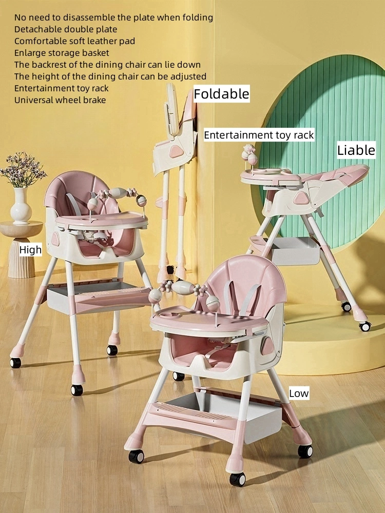 Child Seat Reclinable Foldable Baby Dining Table Chair Multi-Functional Baby Dining Chair