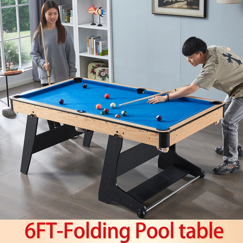 6FT Wooden Color Foldable Pool Table