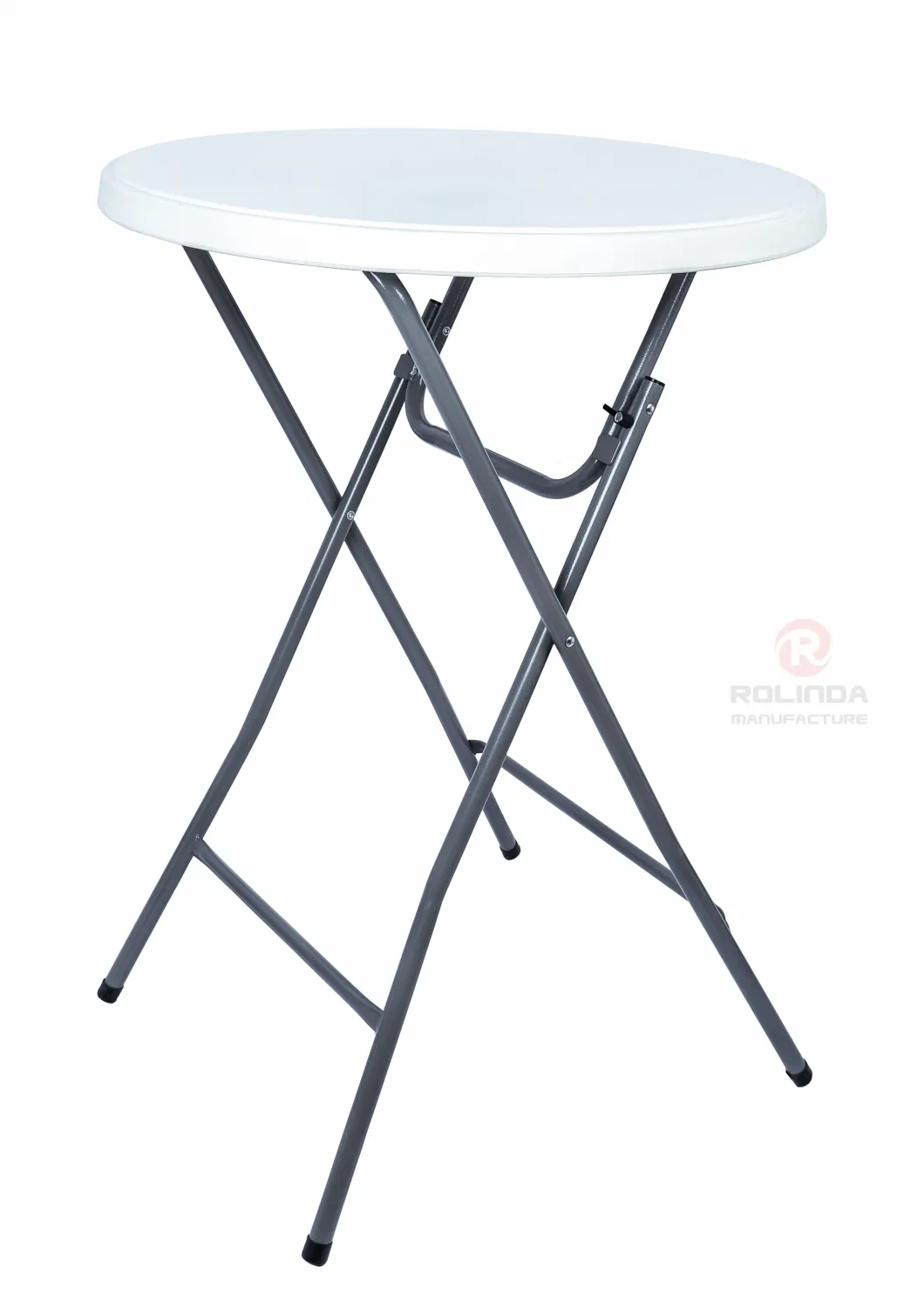 Plastic Panel with Metal Holder Folding Round Table