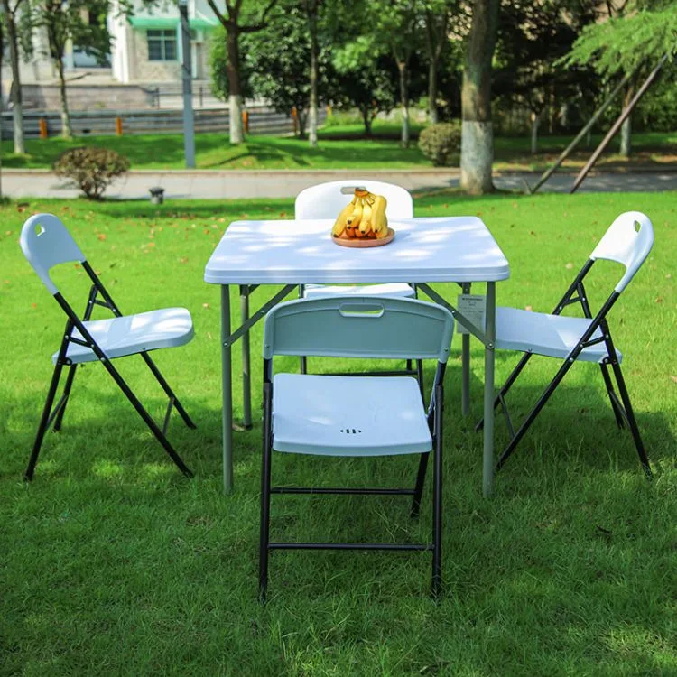 Outdoor 4 Seaters Square Foldable Plastic Picnic Folding Table