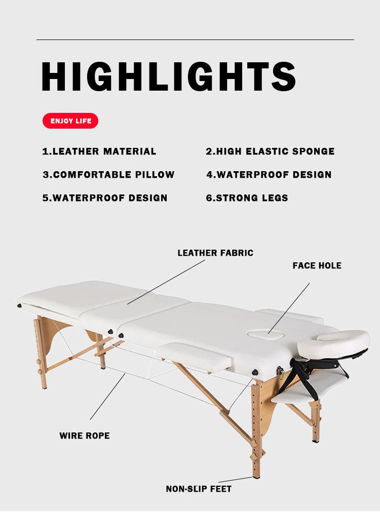 New Factory Custom Cheap Black Folding Lightweight Massage Bed Portable Massage Table